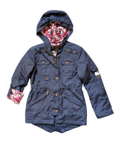 Barbour x Hello Kitty Girls Molly Parka M Navy Polyester