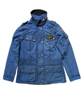 Barbour Ladies Stockland Jacket S/4 US Blue Union Jack Waxed Cotton