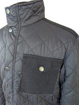 Barbour x Land Rover Defender Jacket L Anmer Navy Quilted Wool Panels