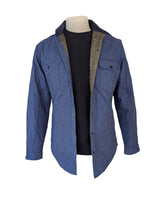 Barbour Shacket/Overshirt M Navy Blue Check Quilted Cotton