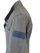 Barbour Motorcycle Jacket L Olive Blue-Green Enfield Light Waxed Cotton