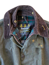 Vintage Barbour Coat L Olive Green Northumbria Waxed Cotton