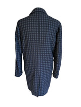 Paul Smith Coat M Navy/Grey Check Wool Blend
