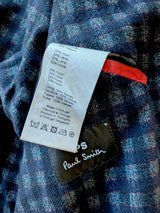 Paul Smith Coat M Navy/Grey Check Wool Blend