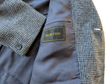 Vintage Burton Coat M/40R Navy/Grey Check Heavy Wool
