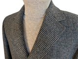 Vintage Burton Coat M/40R Navy/Grey Check Heavy Wool