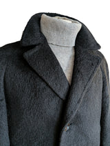 Vintage Swedish Raglan Coat S/38R Black Pure Alpaca
