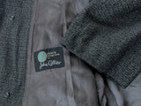 Vintage John Collier Balmacaan Raglan Coat 42/44R Grey Grey with Brown Check Wool
