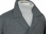 Vintage John Collier Balmacaan Raglan Coat 42/44R Grey Grey with Brown Check Wool