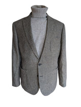 John Lewis x Abraham Moon Sport Coat 44/45R Grey Glen Plaid 2-button Wool/Cotton