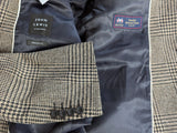 John Lewis x Abraham Moon Sport Coat 44/45R Grey Glen Plaid 2-button Wool/Cotton