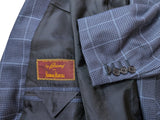 Brioni Sport Coat 41/42R Dark Blue Check 2-Button Cashmere/Silk