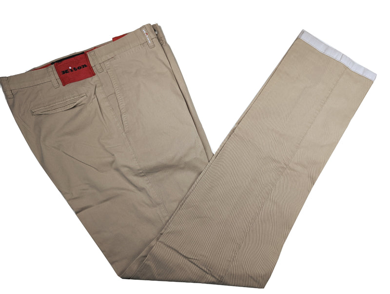Kiton Trousers 36/37 Light Tan Cotton Stretch DMG