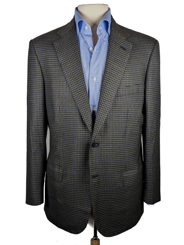 Brioni Sport Coat 40R Green Check 2-Button Wool