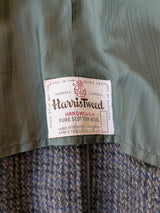 Vintage Dunn & Co. Harris Tweed Balmacaan Raglan Coat M/L Earthy Grey Check Wool