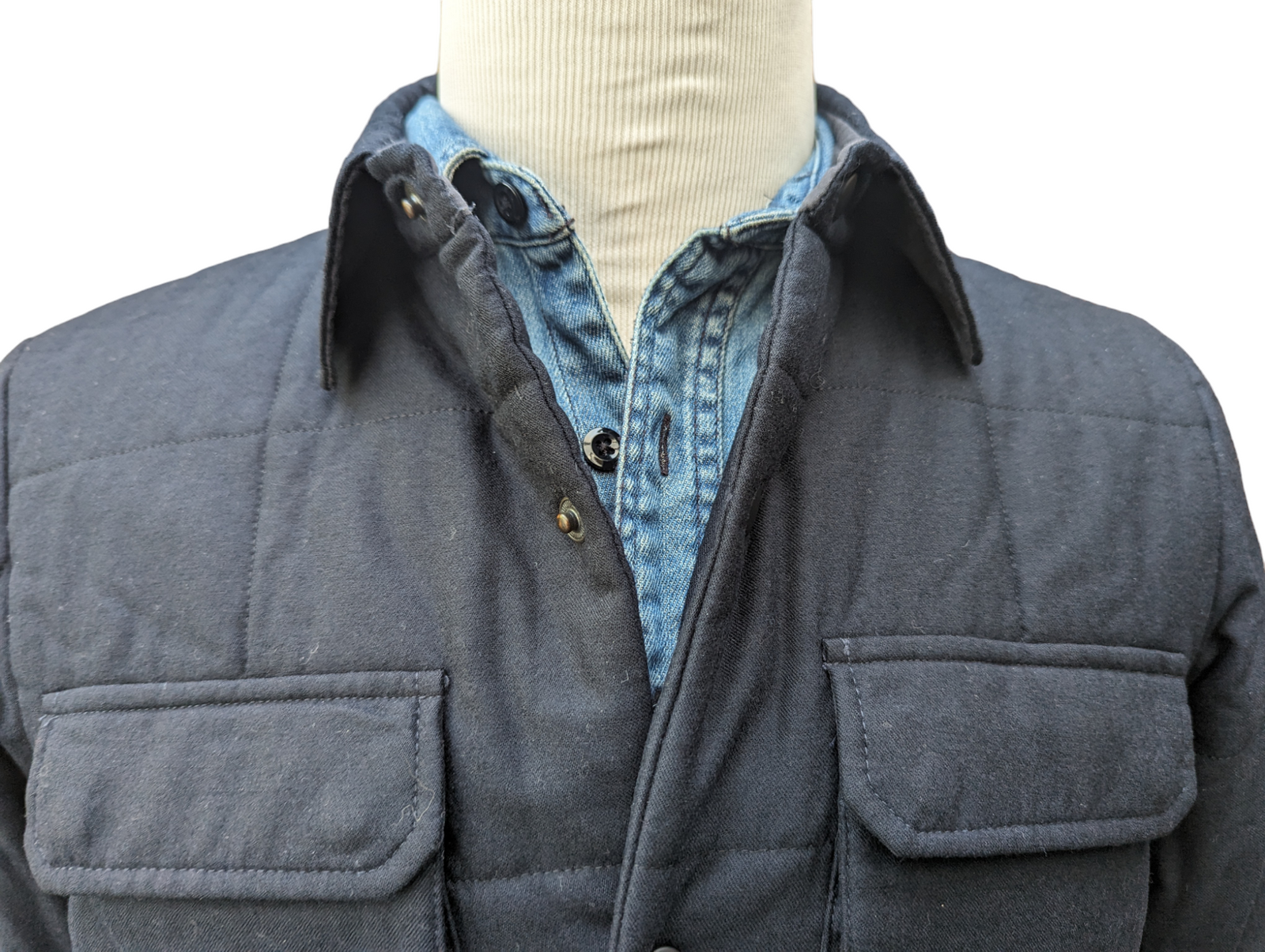 Aspesi Field Jacket XS/S Navy Thermore Padded Wool – eHABERDASHER