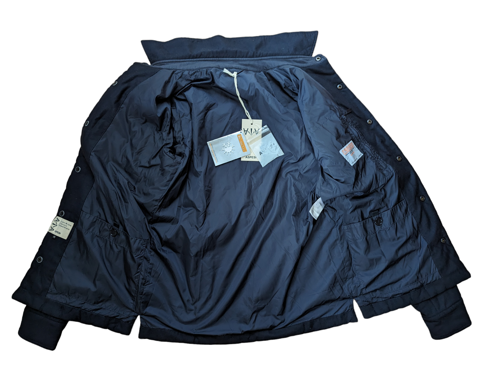 Aspesi Field Jacket XS/S Navy Thermore Padded Wool – eHABERDASHER