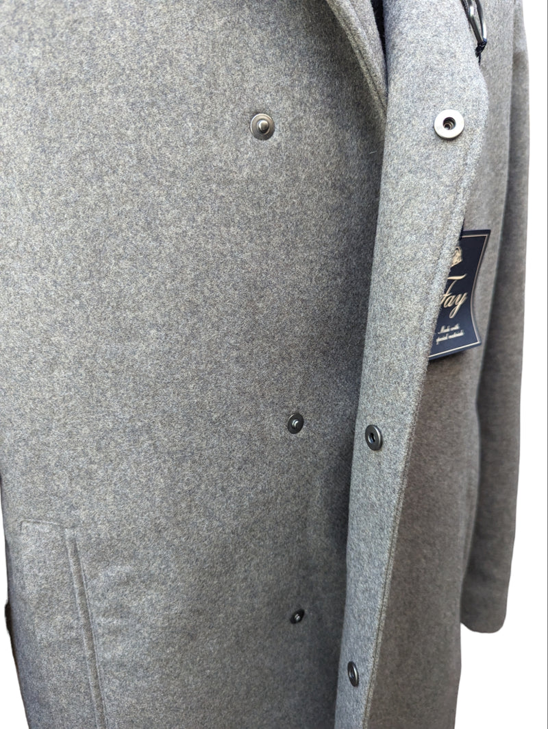 Fay Coat M/L Dark Stone Grey Double Breasted Wool/Cashmere
