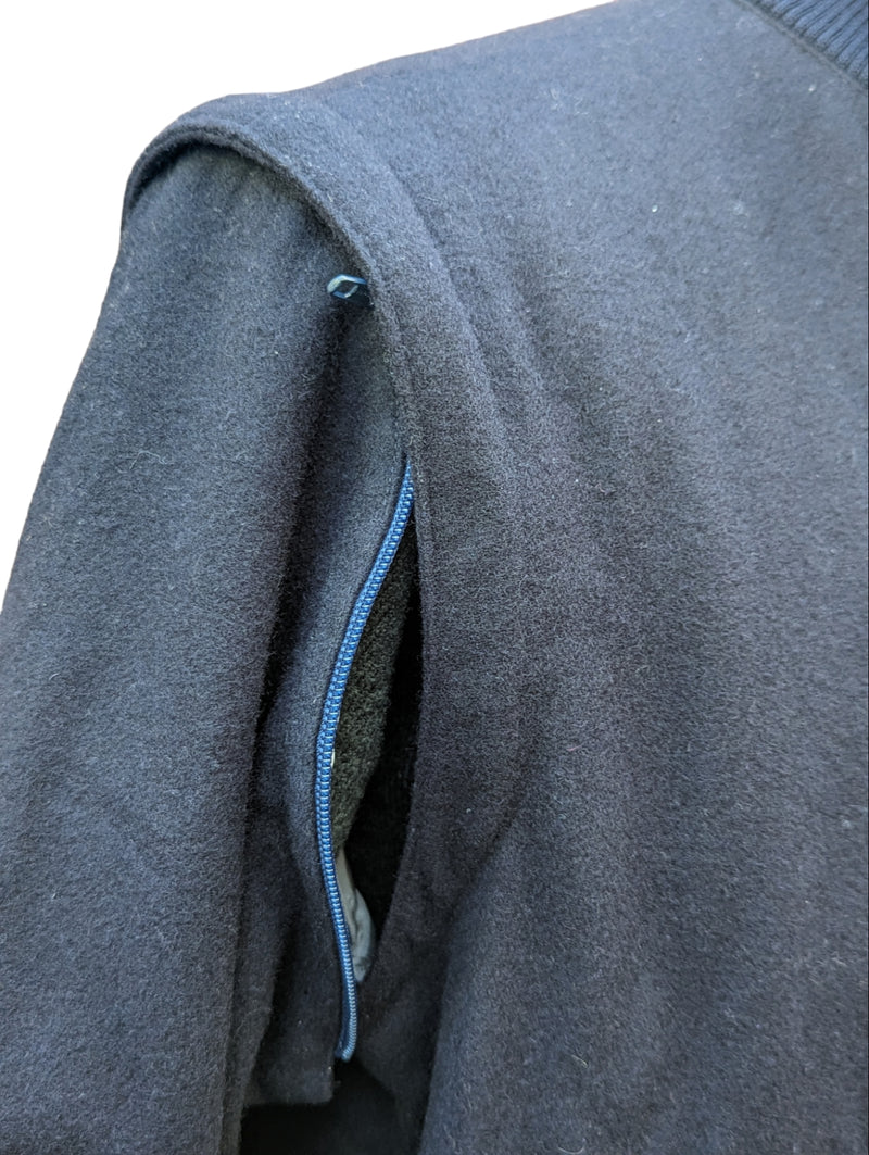 Paul & Shark Convertible Jacket M Navy Blue Wool Blend
