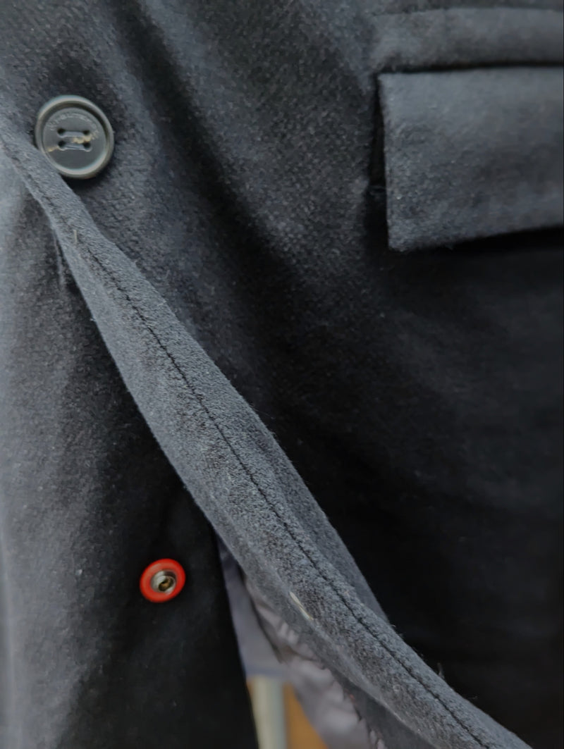 Peuterey Car Coat M/50 Black Soft Wool Blend