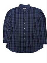 Canali Sport Shirt XXXL Blue Plaid Needle Cord Cotton