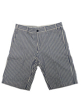 Paul & Shark Shorts 32 Blue/White Seersucker Stripes Pure Cotton