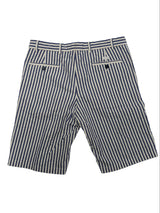 Paul & Shark Shorts 32 Blue/White Seersucker Stripes Pure Cotton