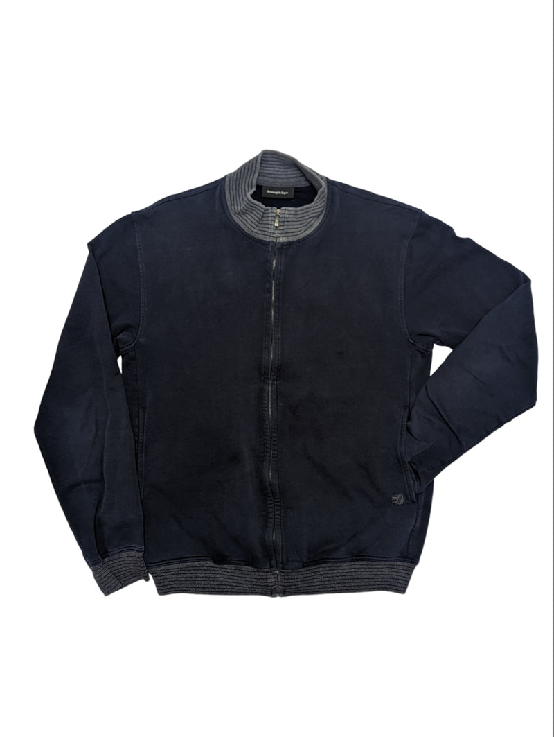 Zegna Full Zip Sweatshirt/Jacket S Faded Blue Cotton