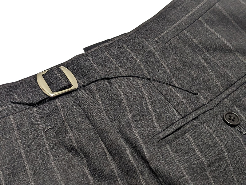 Kiton Suit 40R Charcoal Grey Striped 2-button Superfine wool