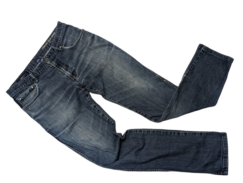 Zegna Jeans 32 Slim Washed Faded Blue 5 pocket cotton/elastane denim