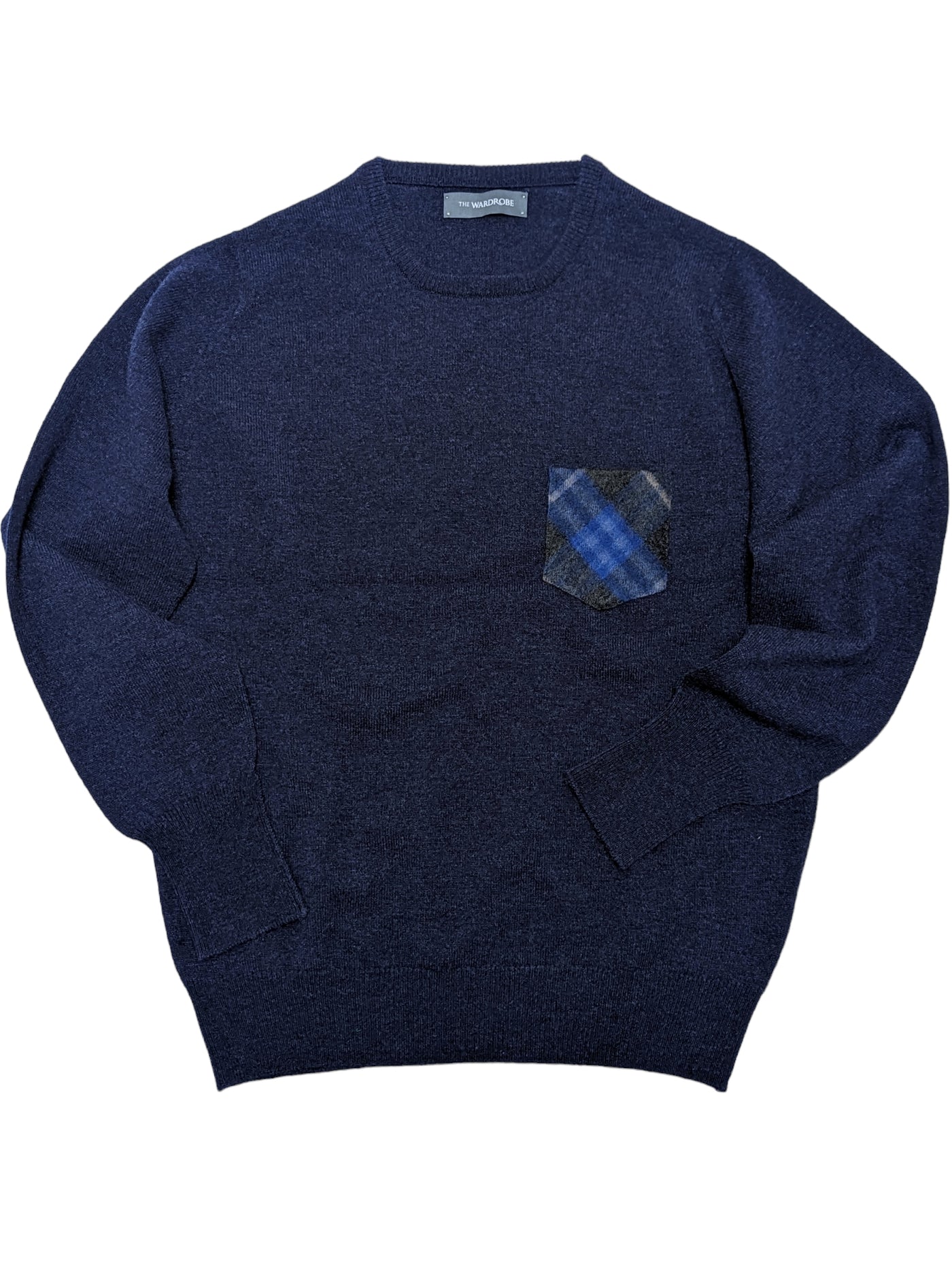 The Wardrobe Burberry Sweater Blue heather Crew neck Lambswool eHABERDASHER