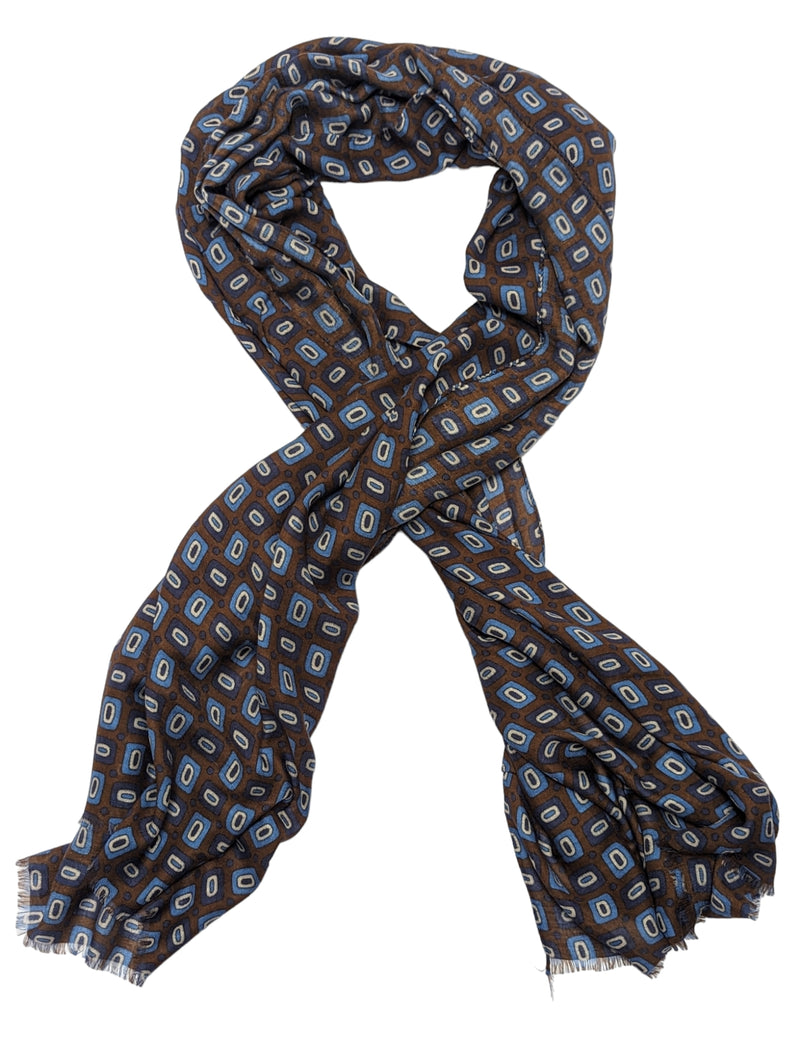 Battisti Scarf Brown Geometric Modal/Cashmere whisper