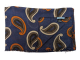 Battisti Scarf Navy Blue Paisleys Modal/Cashmere whisper