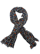 Battisti Scarf Air Force Blue Medallions Modal/Cashmere whisper