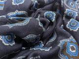 Battisti Scarf Navy Squared Medallions Modal/Cashmere whisper