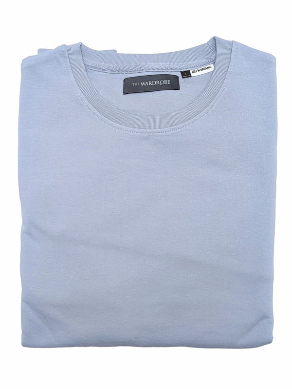 The Wardrobe Crew Sweatshirt Powder Blue Organic Cotton