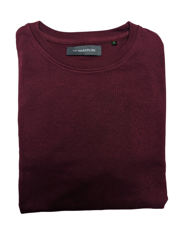 The Wardrobe Crew Sweatshirt Burgundy Organic Cotton