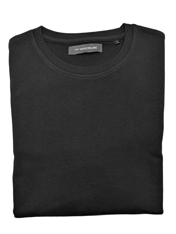 The Wardrobe Crew Sweatshirt Black Organic Cotton