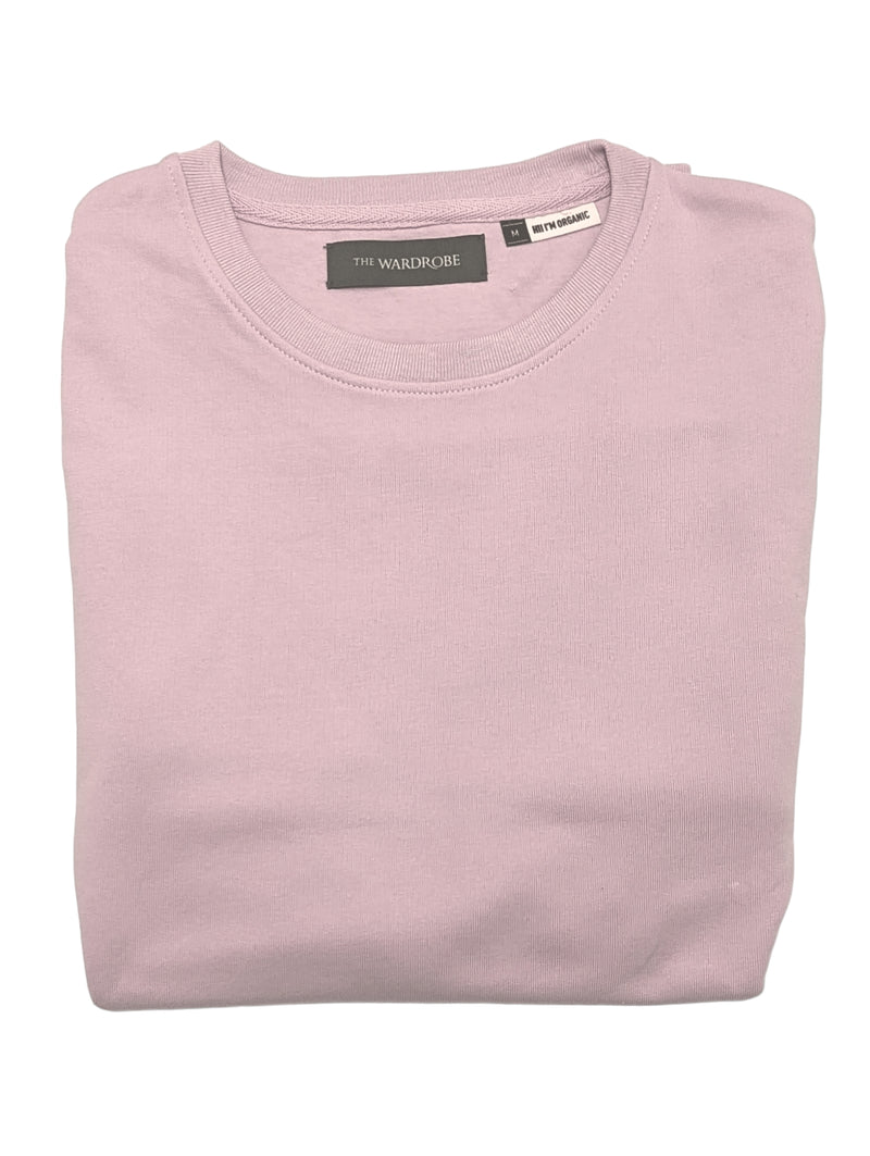 The Wardrobe Crew Sweatshirt Pale Pink Organic Cotton