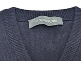 The Wardrobe Sweater S Navy V-neck Pure Cashmere