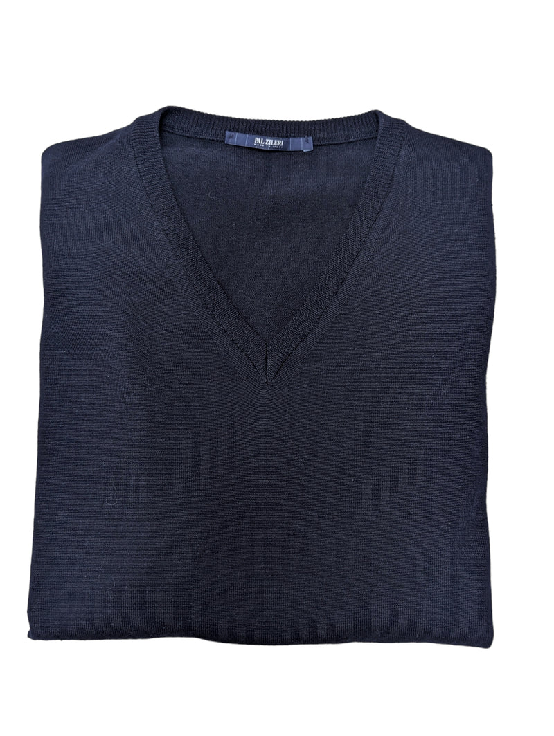 Pal Zileri Sweater Vest XL/54 Navy Wool/Silk/Cashmere