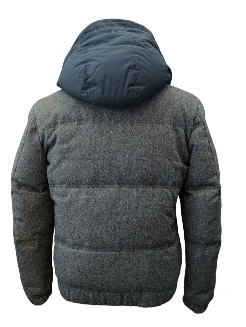 Z Zegna Down Jacket S/M Grey Donegal  Wool Blend