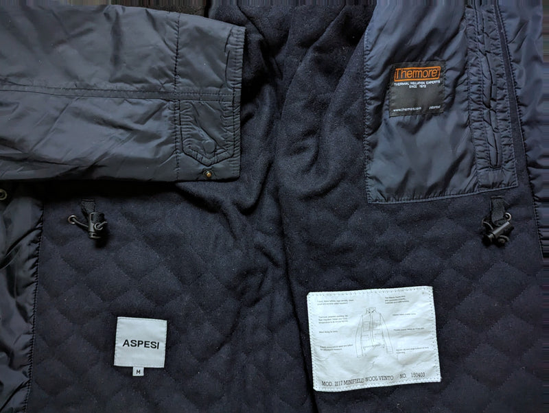 Aspesi Field Jacket M Navy Blue Poliamide Thermore padded