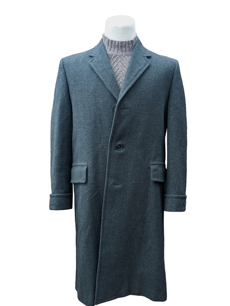 Vintage Dunn & Co. Coat 40R/42R Charcoal 3-button Pure Heavy Wool Crombie