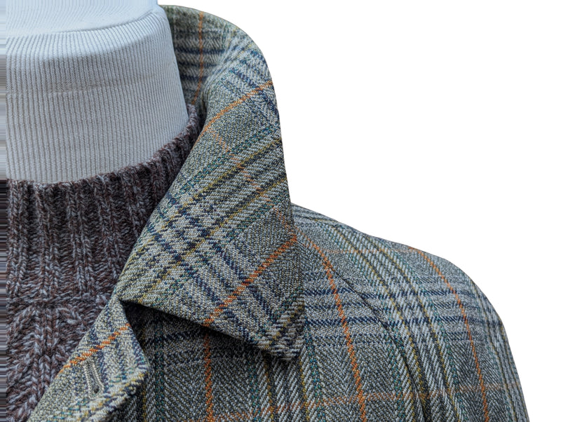 Vintage Dunn & Co. Tweed Balmacaan Trench Coat 40/42 Earthy