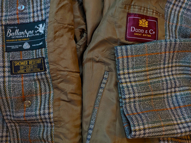 Vintage Dunn & Co. Tweed Balmacaan Trench Coat 40/42 Earthy