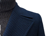 Chester Barrie Pea Coat 44R Midnight Check Pure Heavy Wool