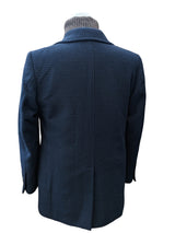 Chester Barrie Pea Coat 44R Midnight Check Pure Heavy Wool