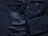 Chester Barrie Pea Coat 44R Midnight Check Pure Heavy Wool