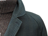 Vintage Dunn & Co. Raglan Coat XL/44 Dark Greenish Grey Plaid 3-button pure wool